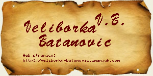 Veliborka Batanović vizit kartica